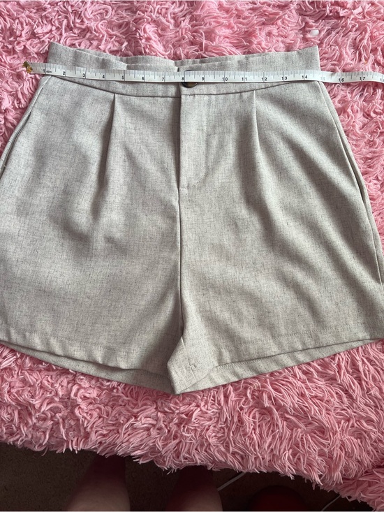 Pants - Women’s High-Waist Cream Tailored Shorts